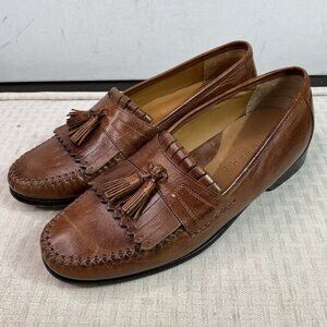 Johnston & Murphy Mens Size 11 M Brown Leather Breland Tassel Kiltie Loafers
